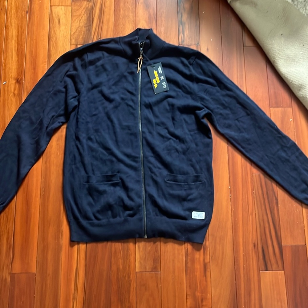 Men’s navy blue full zip size medium NWT